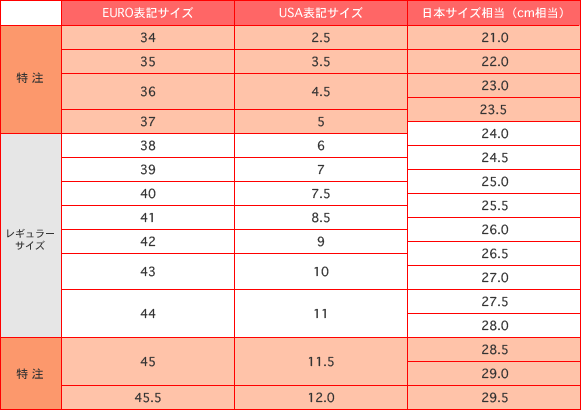 FET｜alpinestars｜Racing Shoes サイズ表